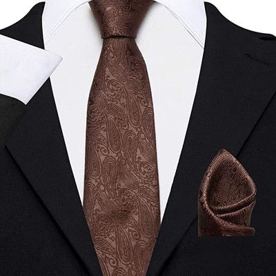 AXLON Silk Cufflink & Tie Pin Set(Brown)