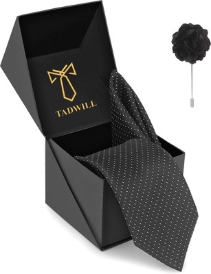 TADWILL Brass Cufflink & Tie Pin Set(Black)