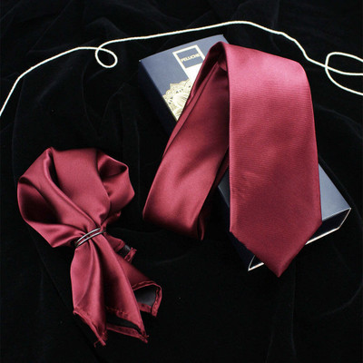 PELUCHE Classy Necktie & Pocket Square Set Solid Men Tie(Pack of 2)