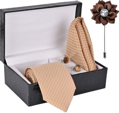 Peednam Silk Tie & Cufflink(Beige)