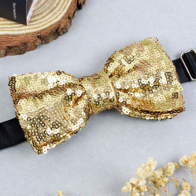 PELUCHE Solid Blingy Essentials Golden Squence Mens Solid Tie