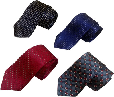 Justin Dustin Printed Tie(Pack of 4)