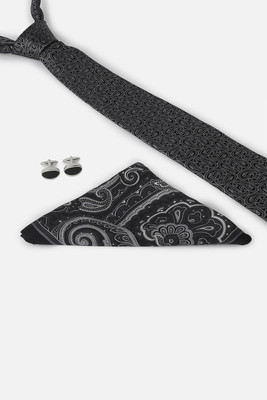 LOUIS PHILIPPE Steel Cufflink Set(Black)