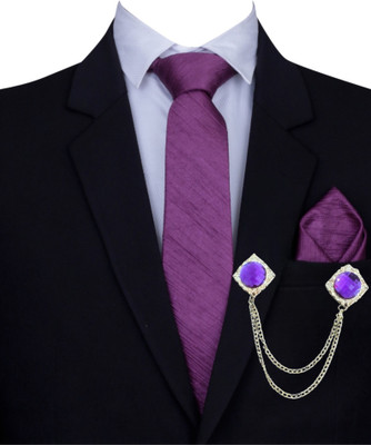 Voxon Solid, Self Design, Embellished Tie(Pack of 3)