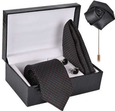 Peednam Silk Tie & Cufflink(Black)