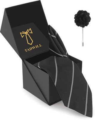 TADWILL Brass Cufflink & Tie Pin Set(Black)