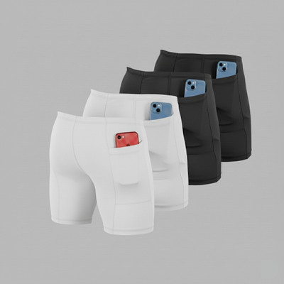 TroopLine Solid Men White, White, Grey, Grey Tights