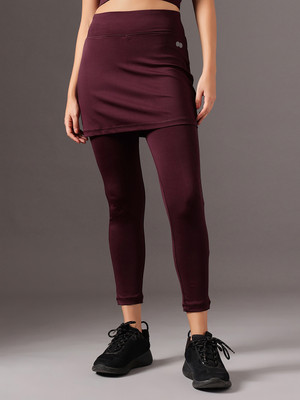 Clovia Solid Women Purple Tights