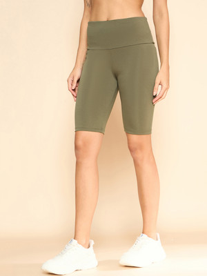 COLOR CAPITAL Solid Women Dark Green Tights