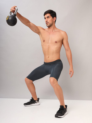 TECHNOSPORT Solid Men Black Tights