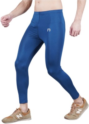 never lose Self Design Men Blue Tights