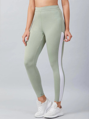 Earthjoy Color Block Women Green Tights