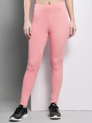 BEING RUNNER Solid Women Pink Tights