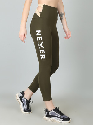 N-gal Color Block Women Green Tights
