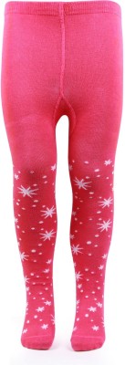 BONJOUR Printed Baby Girls Pink Tights