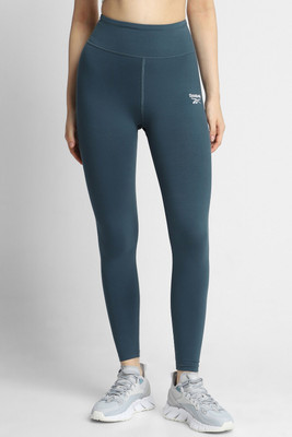 REEBOK Solid Women Blue Tights