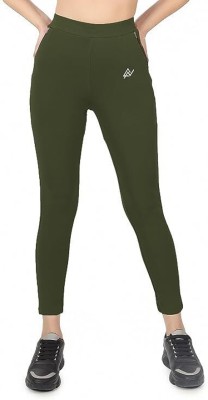 Shiva Business Hub Solid Women Dark Green Tights