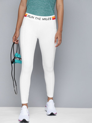 HRX by Hrithik Roshan Solid Women White Tights