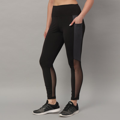 GLITO Color Block Women Grey Tights