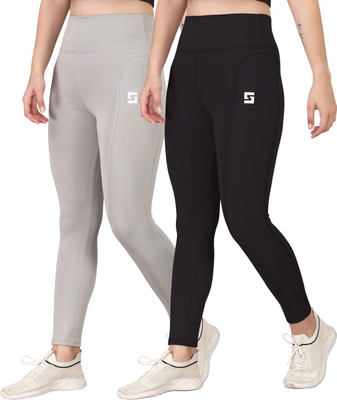 Kashikey creation Solid Women Black, Grey Tights
