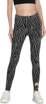 PUMA Printed Women Black Tights