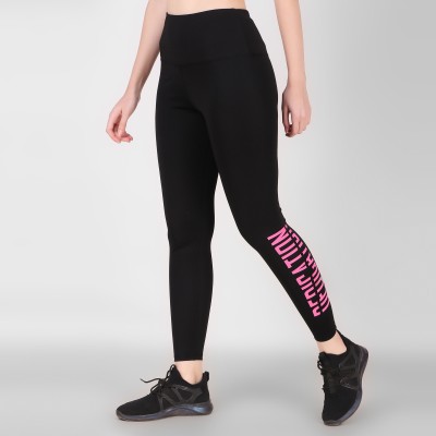 HerAthletics Printed Women Black Tights