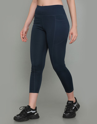 Cosvos Solid Women Blue Tights