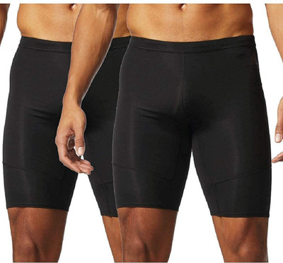 THE DESIRE HUB Solid Men Black Tights
