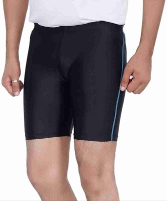 IRAMIFY Solid Men Black Swim Shorts