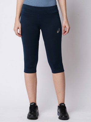 Asics Solid Women Blue Tights