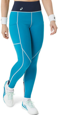 Asics Solid Women Blue Tights