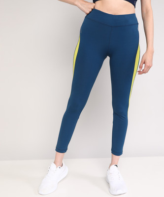 PROWL by TIGER SHROFF Color Block Women Dark Green Tights