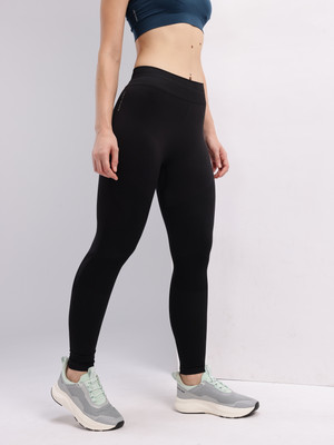 HRX by Hrithik Roshan Solid Women Black Tights