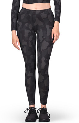 Laasa Sports Printed Women Black Tights