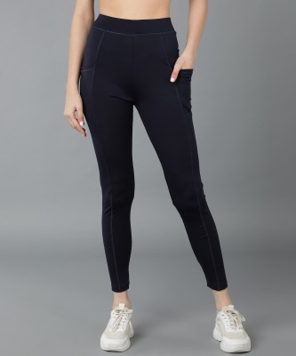 SHARKTRIBE Solid Women Dark Blue Tights