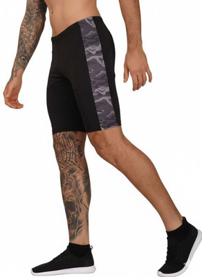 NINQ Color Block Men Grey, Black Tights