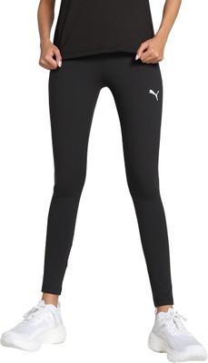 PUMA Solid Women Black Tights