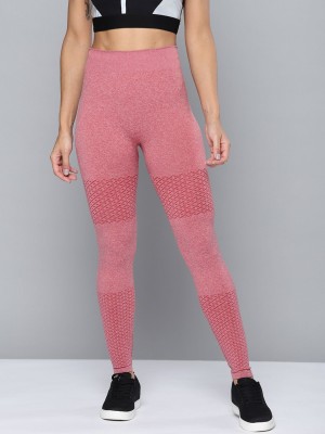 HRX by Hrithik Roshan Solid Women Pink Tights