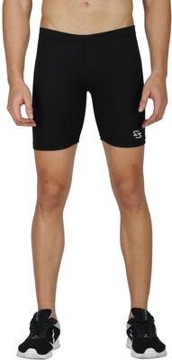 Sportinger Solid Men Black Tights