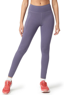 Asics Solid Women Purple Tights