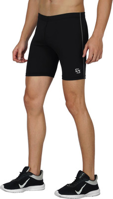 Sportinger Self Design Men Black Tights