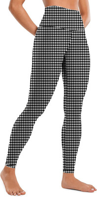 TIGERSNAKE Printed, Checkered Women Black, White Tights