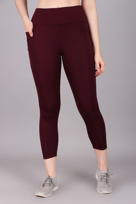 Madact Solid Women Maroon Tights