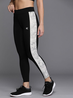 HRX by Hrithik Roshan Solid Women Black Tights