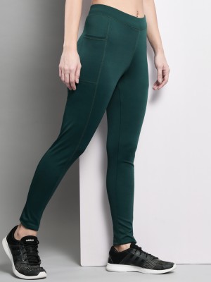 SprintStyle Solid Women Green Tights