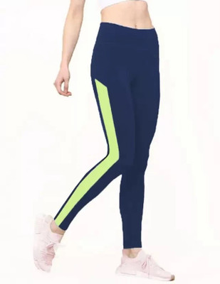 KGN HUB Color Block Women Blue Tights
