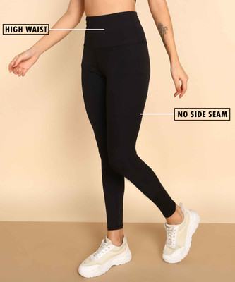 Rhino Rage Solid Women Black Tights