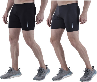 TroopLine Solid Men Black, Grey Tights