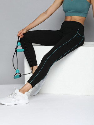 HRX by Hrithik Roshan Solid Women Black Tights