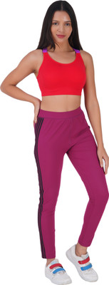 Goto Sports Striped Women Maroon Tights